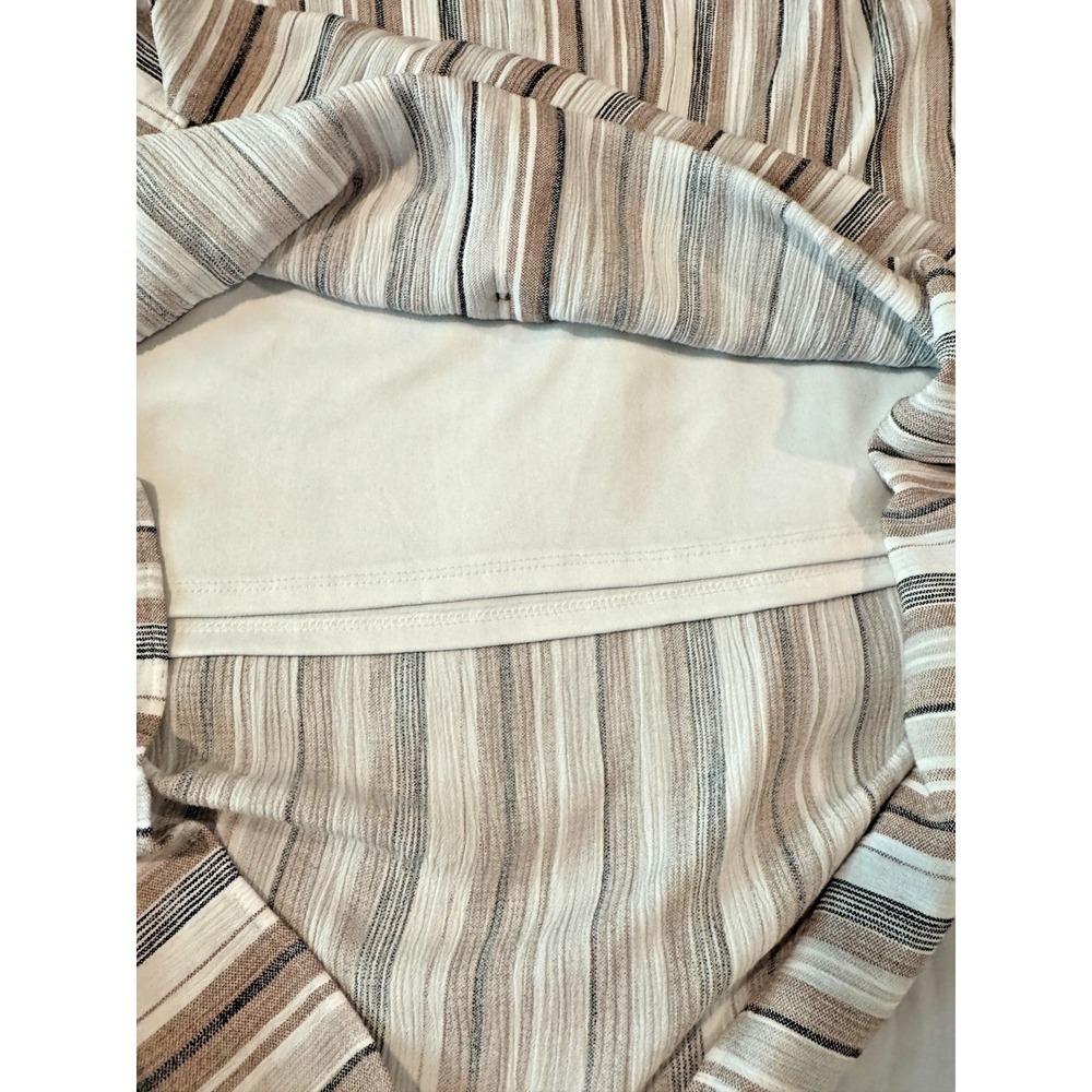 Women's XXL Rayon Gauze Maxi Skirt Lined Neutral Vertical Stripes Coastal Summer - Picture 7 of 9
